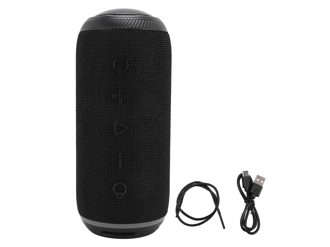 Caixa De Som Bluetooth Sem Fio Ipx4 À Prova D'água Led Luz Colorida 2x7w Portátil Preta