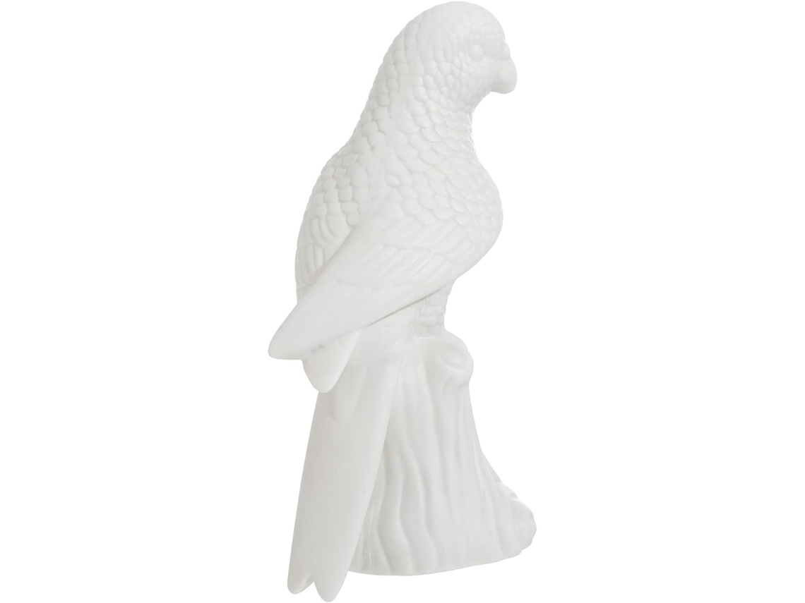 Figura Cerámica Blanca Decoración Única Oficina Hogar Estar Adorno Artístico Duradero Loro Sala
