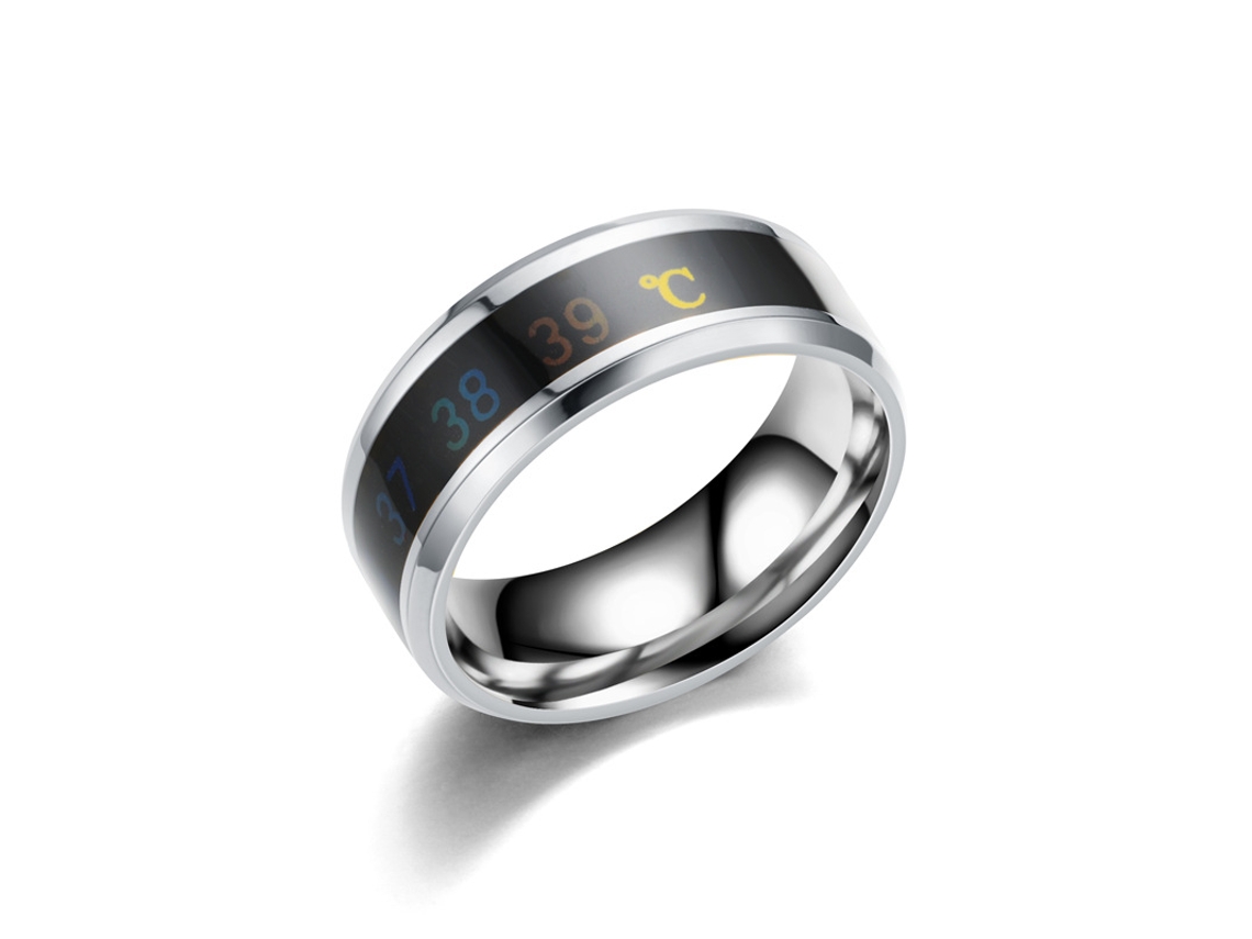 Anillo Inteligente Con Sensor De Temperatura Y Visualización En Grados Celsius Y °C (Plata, 13#) CHRUI