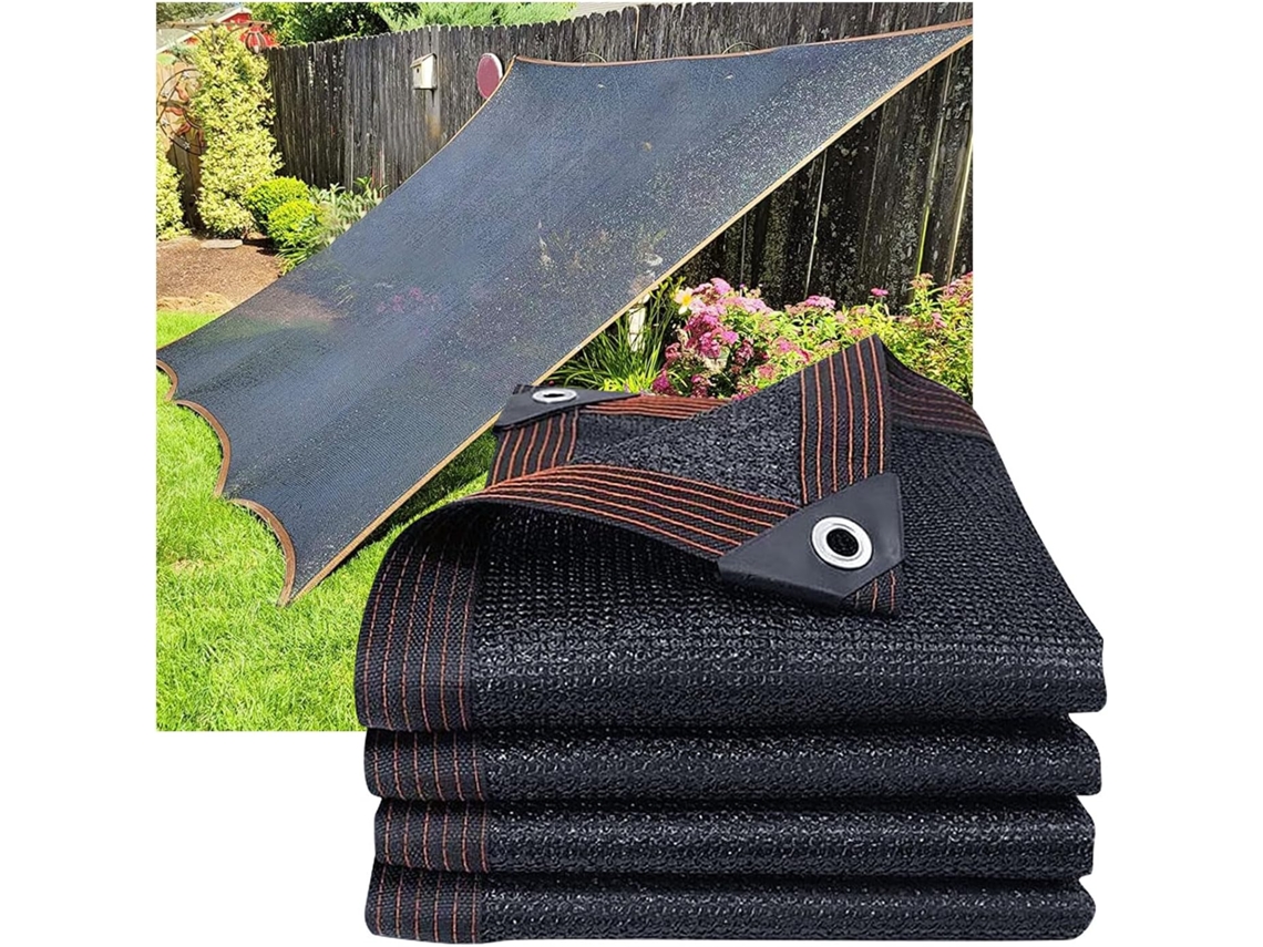 Toldo De Sombra Negro Exteriores, Protección Uv, Ojales