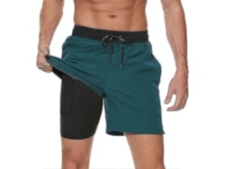 2026-pantalones De Baño Para Hombre Con Liner De Compresión 2 En 1 Secado Rápido Con Bolsillos Zipper Para Surf Y Playa