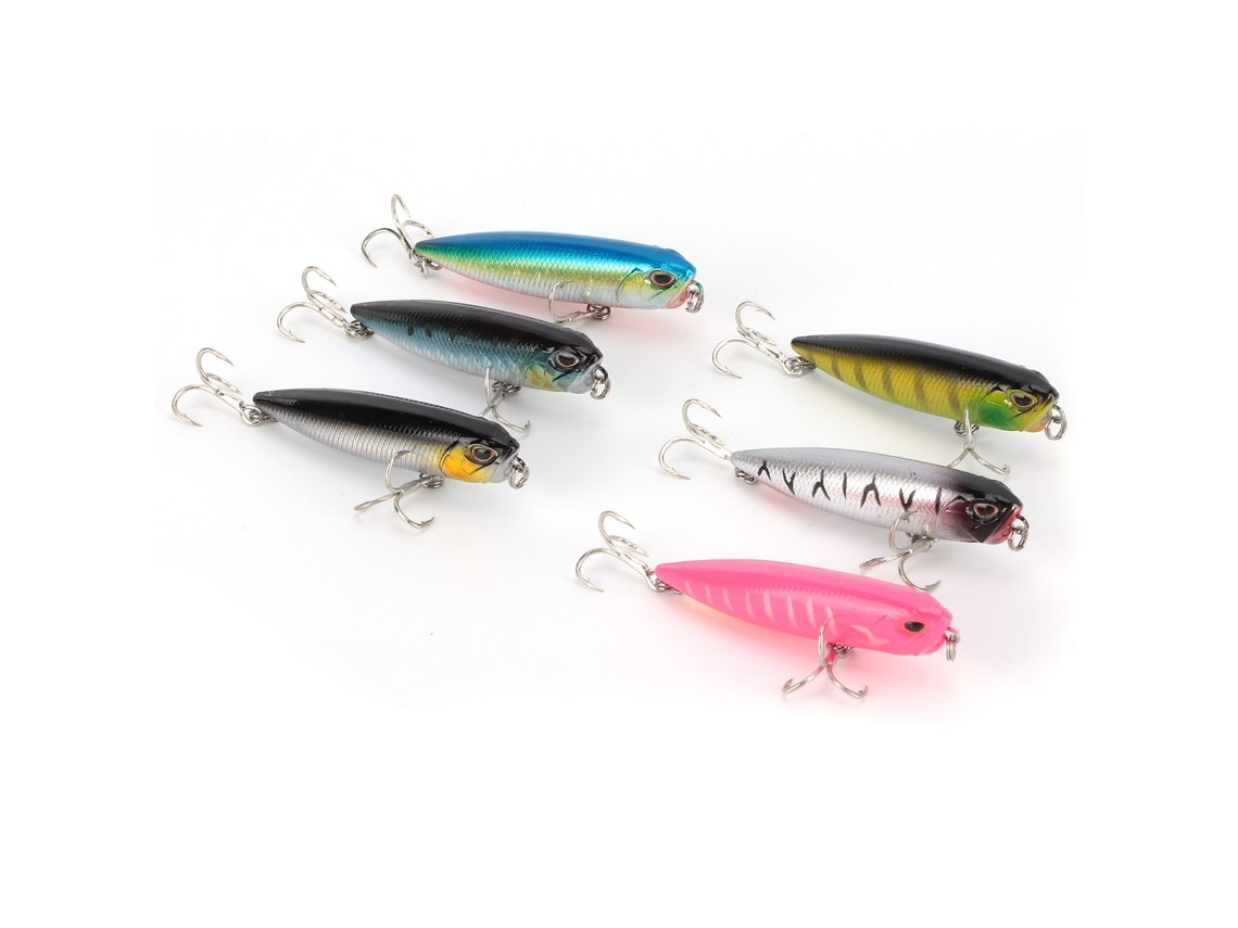 Mali isca de Pesca Pencil Topwater Flutuante com Olhos 3d Isca Artificial Dura para Pesca com Aço Inox