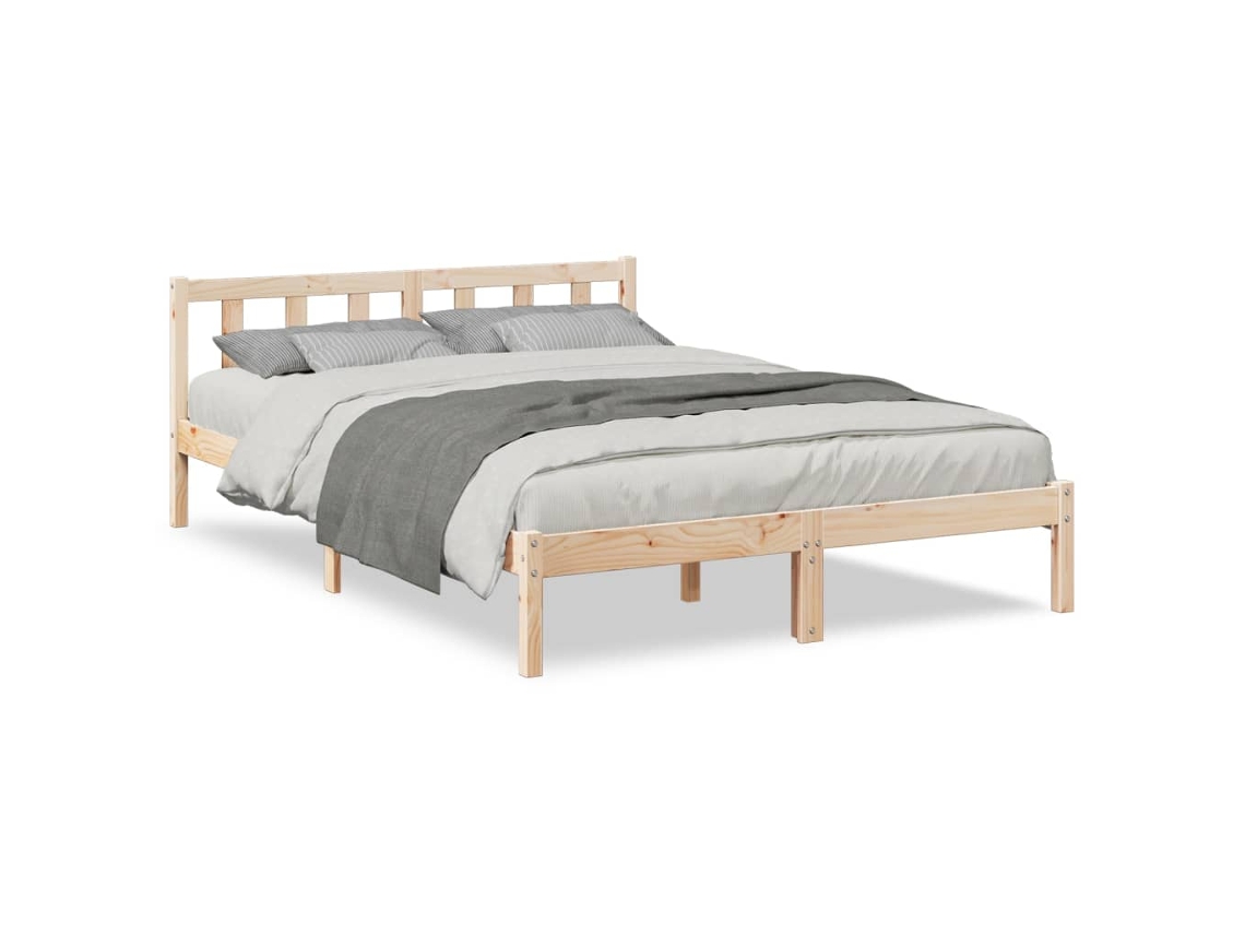 Maison Exclusive - Cama Extralarga Sin Colchón Madera Maciza De Pino 140x220 Cm