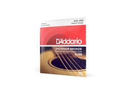 D'ADDARIO ej39 12-52 medium 12-string, phosphor bronze 12 cordas