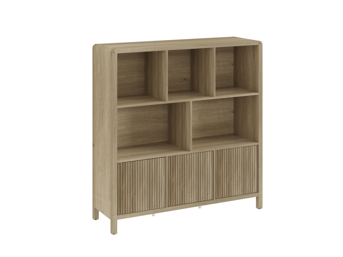 Cómoda de 3 puertas Lukkodso 102 x 98 x 30 cm Roble claro medio pt.casa