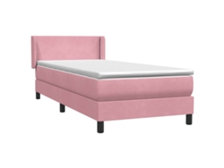 Maison Exclusive - Cama Box Spring Con Colchón Terciopelo Rosa 90x220 Cm