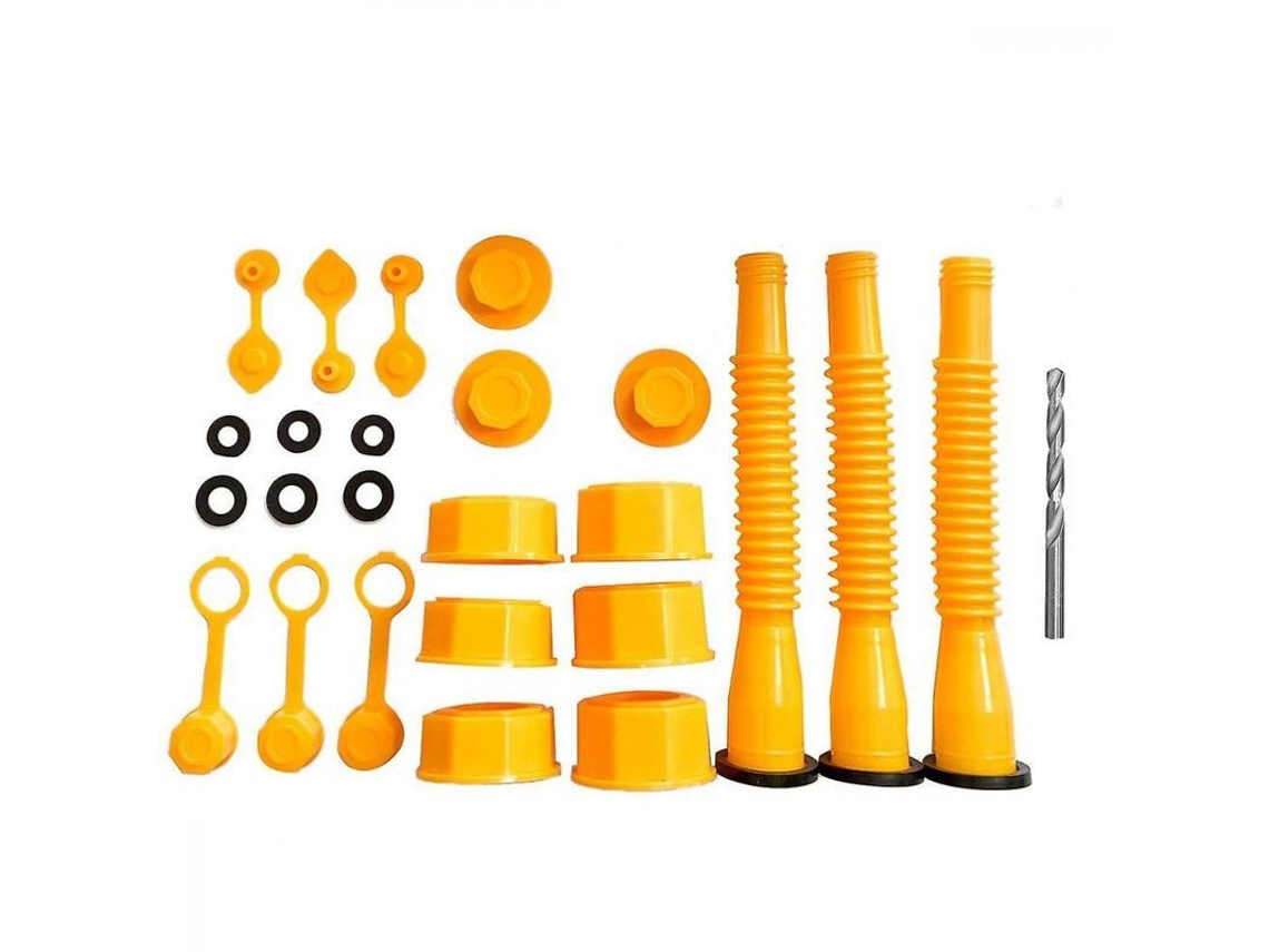 Kit De Boquilla Flexible Para Tanque De Combustible Con Tapa Y Juntas, Compatible Con Tanques De 1/2/5/10 Galones, Color Amarillo.