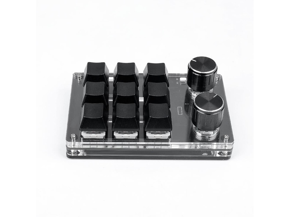 Teclado inalámbrico compatible con Bluetooth con botón de macro personalizado, teclado de 3 a 12 teclas Everley891