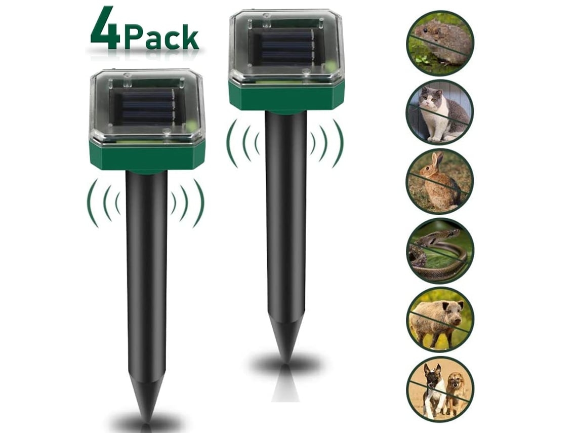 Repelente solar para topos, ultrasónico, eficaz contra topos y ratas, IP56, para jardines.