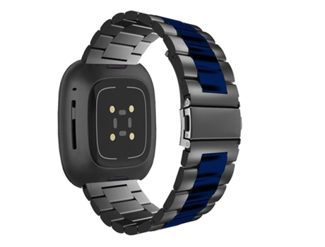 Correa Acero para Fitbit by Google Versa 2 Negro y Azul