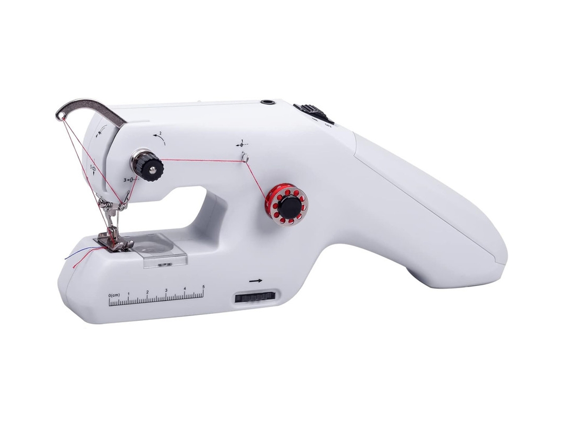 Mini máquina de coser, máquina de coser eléctrica portátil, ideal para principiantes y niños, blanca Ikikso