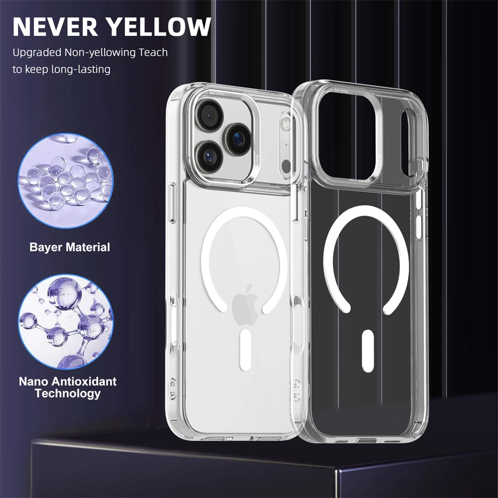 (iphone 14 Pro, Blanco) Funda Magnética Para Iphone, Compatible Con Carga Inalámbrica Magsafe.