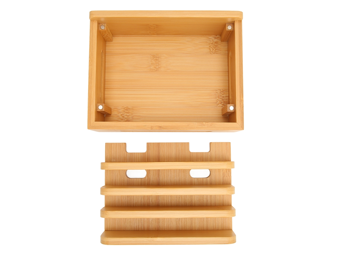 Base De Estación De Carga De Bambú Para Teléfonos, Tabletas, Lectores Electrónicos Y Múltiples Dispositivos