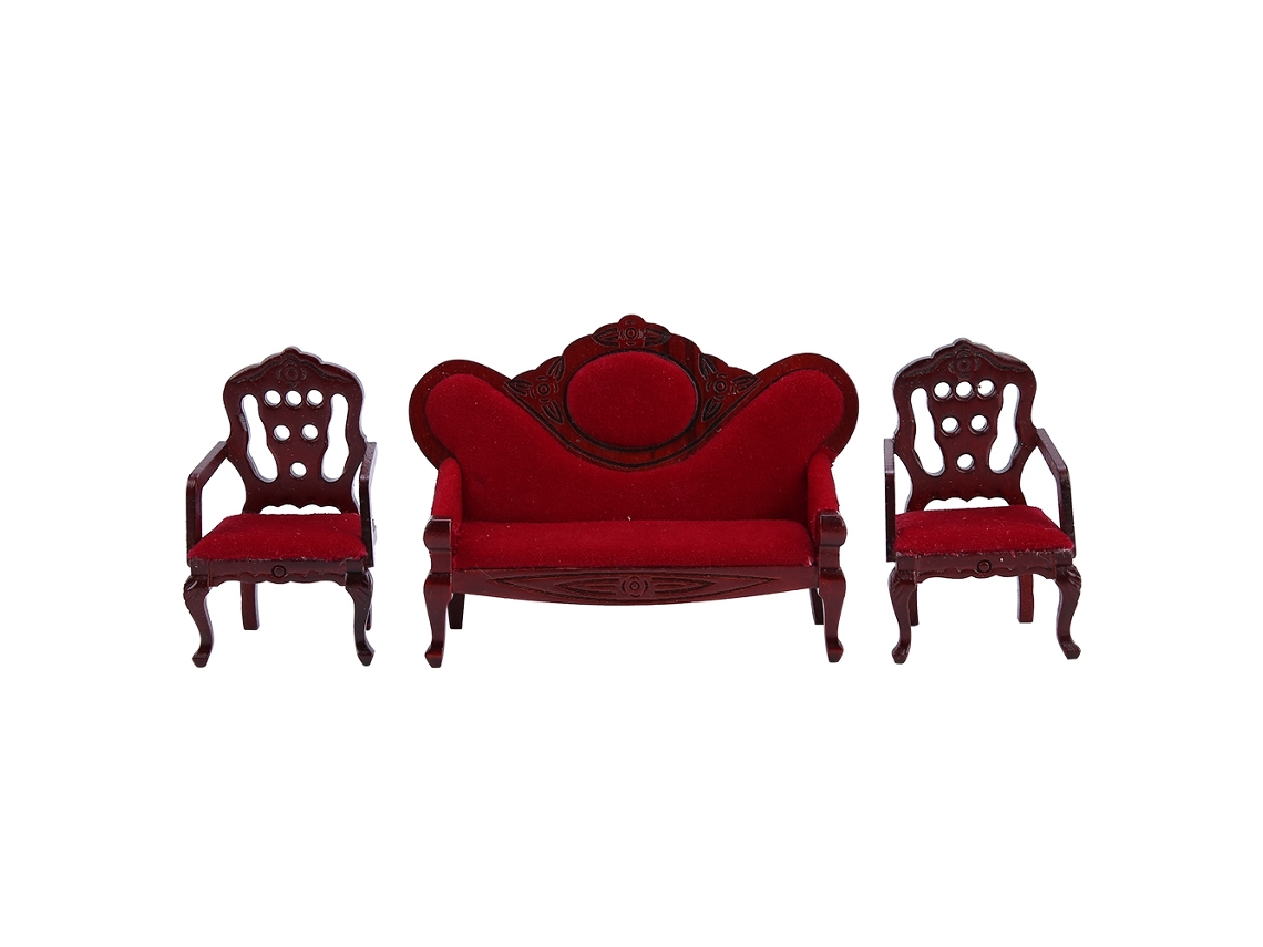 2026yncm-muebles Miniatura Para Casa De Muñecas: Sofá Y Sillón De Salón, Accesorios 1:12
