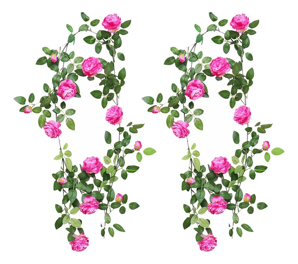 Nuevas 2 guirnaldas colgantes con forma de flores artificialesvayotoy