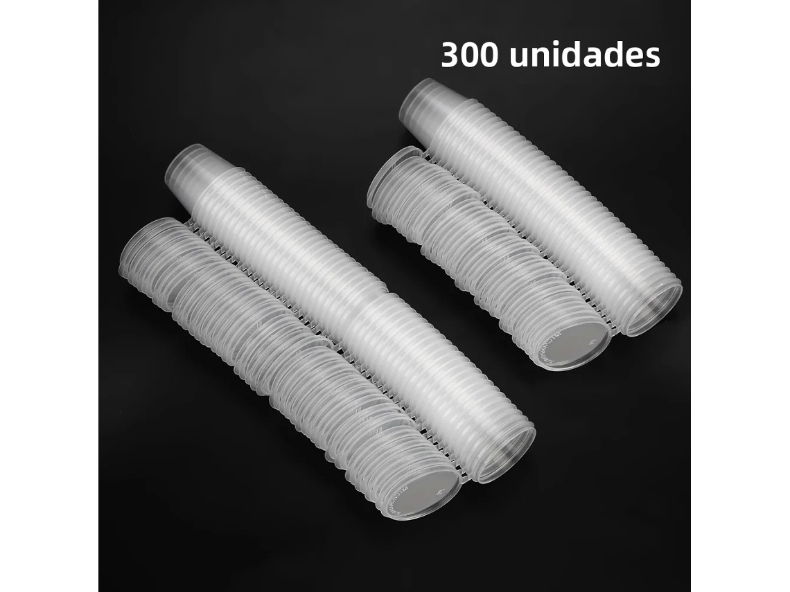 Vasos de plástico transparente MDUG para salsa picante con tapa, 300 unidades