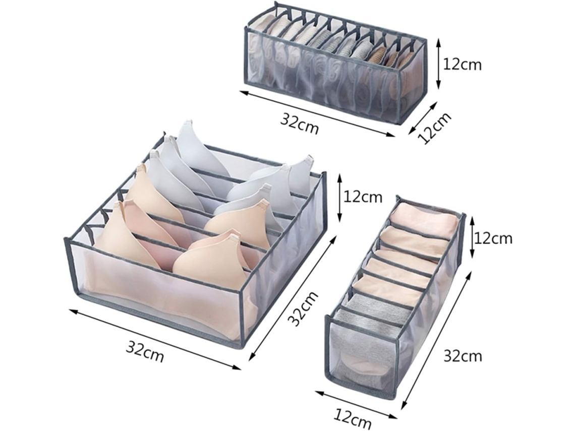 Organizador de cajones para ropa interior de 6 piezas, caja de almacenamiento plegable