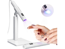Uv Nail Lamp Portable Handheld Flash Curing Mini Gel Nail Uv Lamp With Stand For Diy, Travel, White GOKOCO