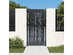 Puerta de jardín de acero, 105 x 205 cm, diseño de bambú, antracita, WSD703246 Lovely Home