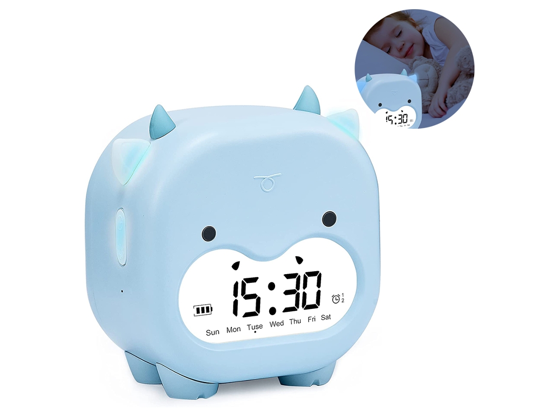 Reloj despertador digital para niños con luz nocturna, entrenador de sueño, recargable RNEMITERY