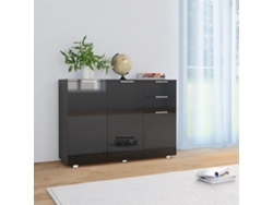 Aparador Negro Brillante 107x35x80,5 Cm