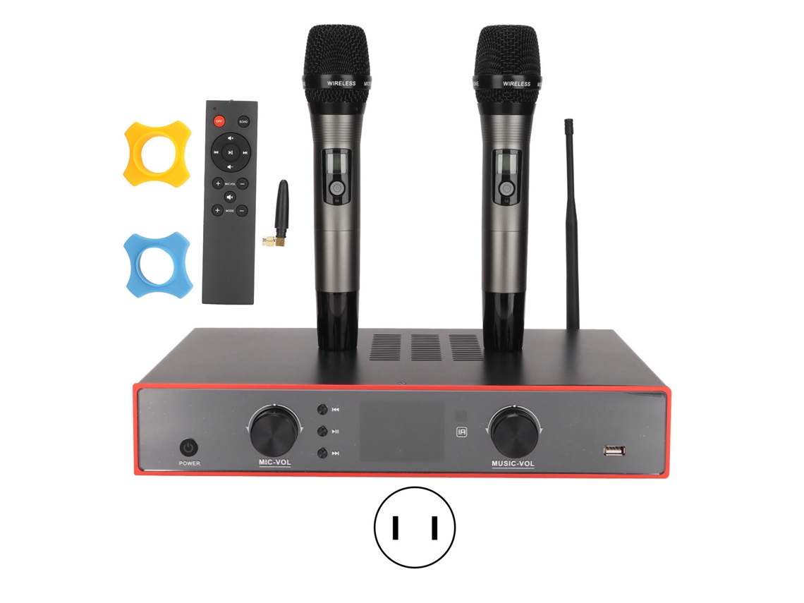Amplificador de audio Bluetooth con micrófonos UHF y sintonizador estéreo