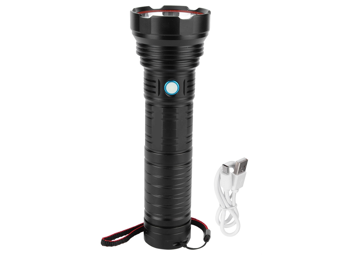 Bj-lanterna Led De Aleación De Aluminio 4622lm Anti-glare Impermeable Com Carga Usb Para Exploração E Acampamento Preta