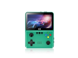 Consola De Juegos Retro X8 Pantalla Ips De 4 Pulgadas Reproductor De Juegos Portátil 10 Simuladores Consola De Videojuegos Para Sfc Verde
