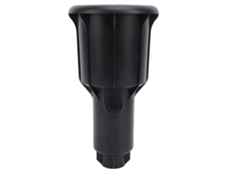 Aspersor subterráneo de 3/4" con balancín y rotación de 360 grados, elevación automática para riego de césped y jardín.