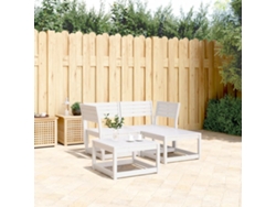 Conjunto 3 Peças Sofás De Jardim Madeira De Pinho Macíça Branco Dkd Home Decor