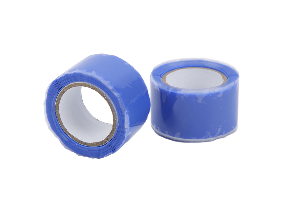 2 unidades de cinta de silicona autoadhesiva, impermeable, para aislar y reparar tuberías y mangueras de agua, azul