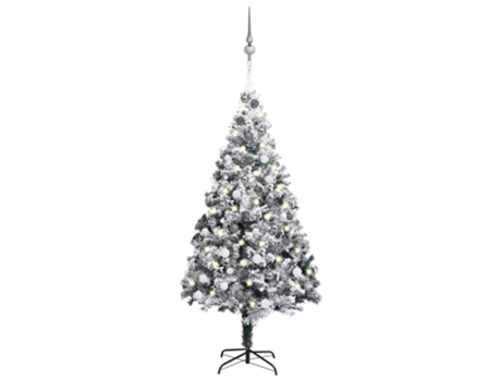 Árbol de Navidad VIDAXL preiluminado con luces y bolas verde (180 cm)