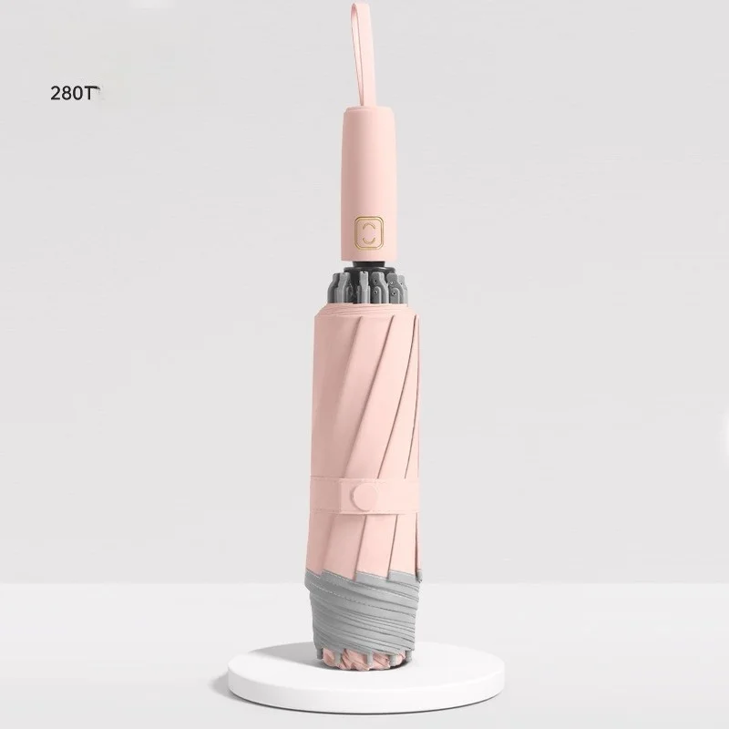 Paraguas automático reversible, ala de silicona, tejido 280t, paraguas de negocios de alta calidad. MDUG (rosa 10k)
