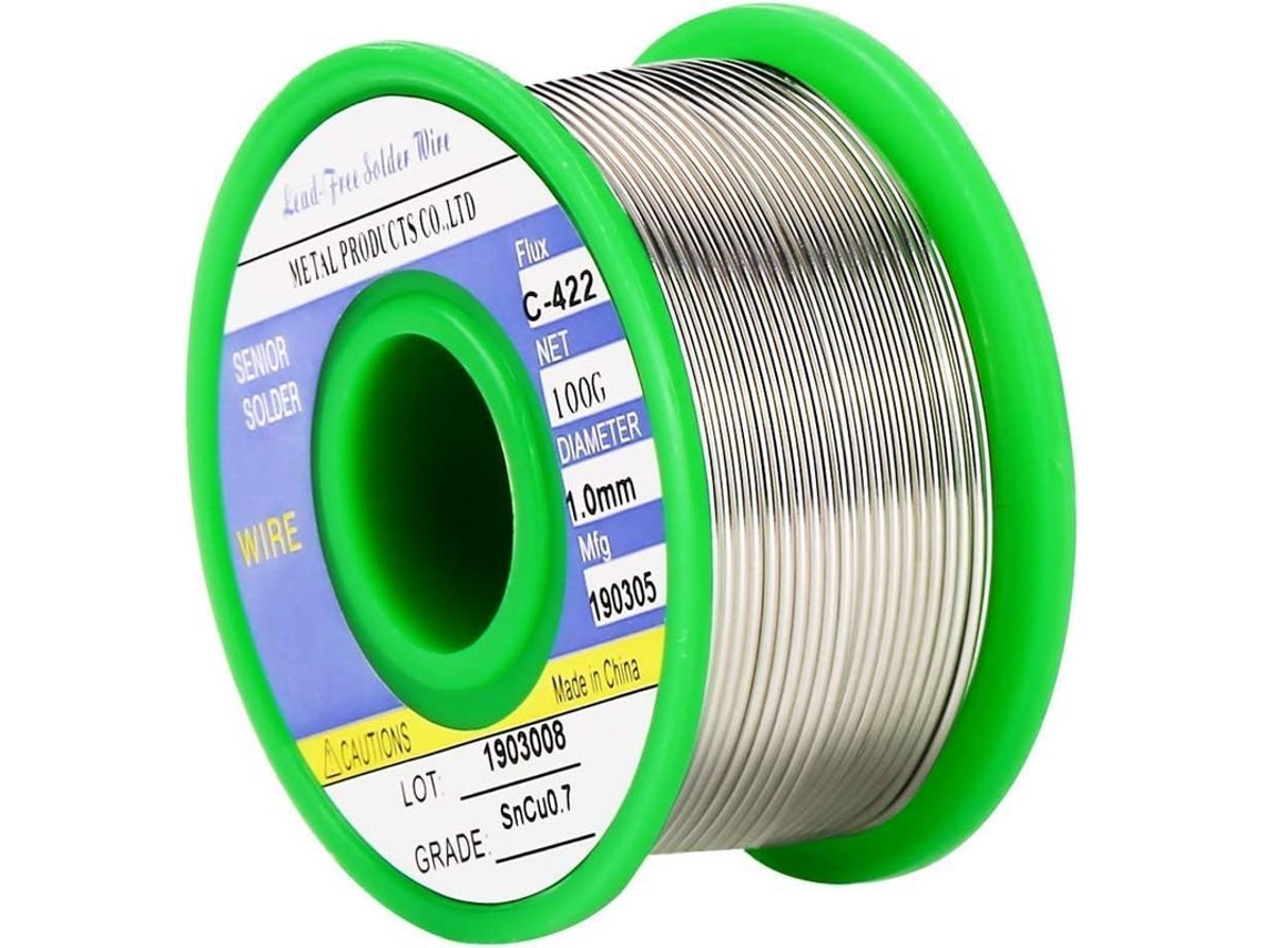 2026-hilo De Soldadura Sin Plomo 1.0mm Con Núcleo De Colofonia, 99.3% Sn, 100g Para Electrónica Y Reparaciones Diy
