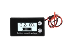 Medidor De Voltaje De Cc Con Pantalla Lcd Resistente Al Agua Jx-6133 Con Monitor De Capacidad De Batería, Cc 8-100 V, Blanco