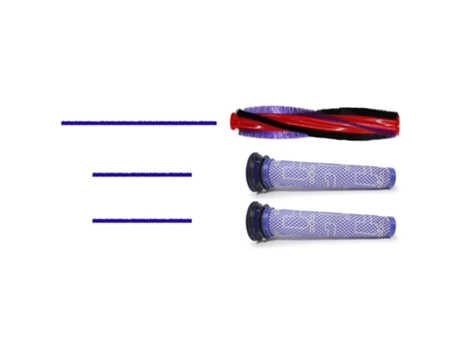 Cepillo de rodillo principal con filtro Ad-Hepa para Dyson V6 Dc59 Dc62 Sv03 con 3 tiras de felpa suaves para Dyson V6 V7 V8 V10 V11