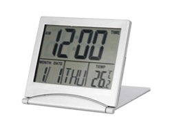 2026-reloj Despertador Led Digital, Temporizador De Viaje Plegable Con Funda De Cuero Y Calendario
