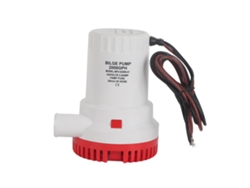 Microbomba de drenaje sumergible de CC de 2000 GPH para botes, estanques y piscinas, 24 V.