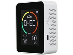 Detector de CO2 para calidad del aire, temperatura y humedad, medición rápida de dióxido de carbono, color blanco