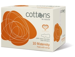 Compresa Maternity C/Alas 100% Algodón 10 Unidades COTTONS ORGANIC