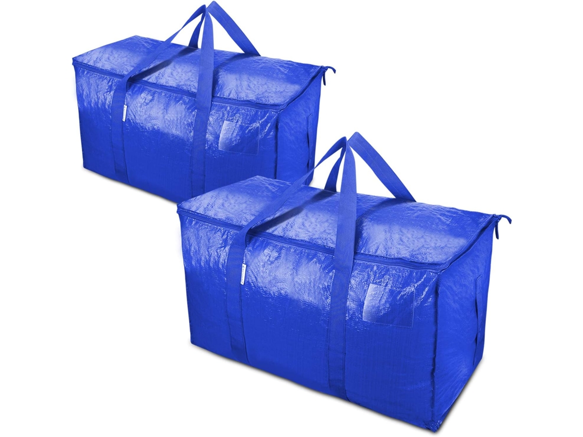 Paquete de 2 bolsas de mudanza extra grandes con cremalleras resistentes y asas de transporte