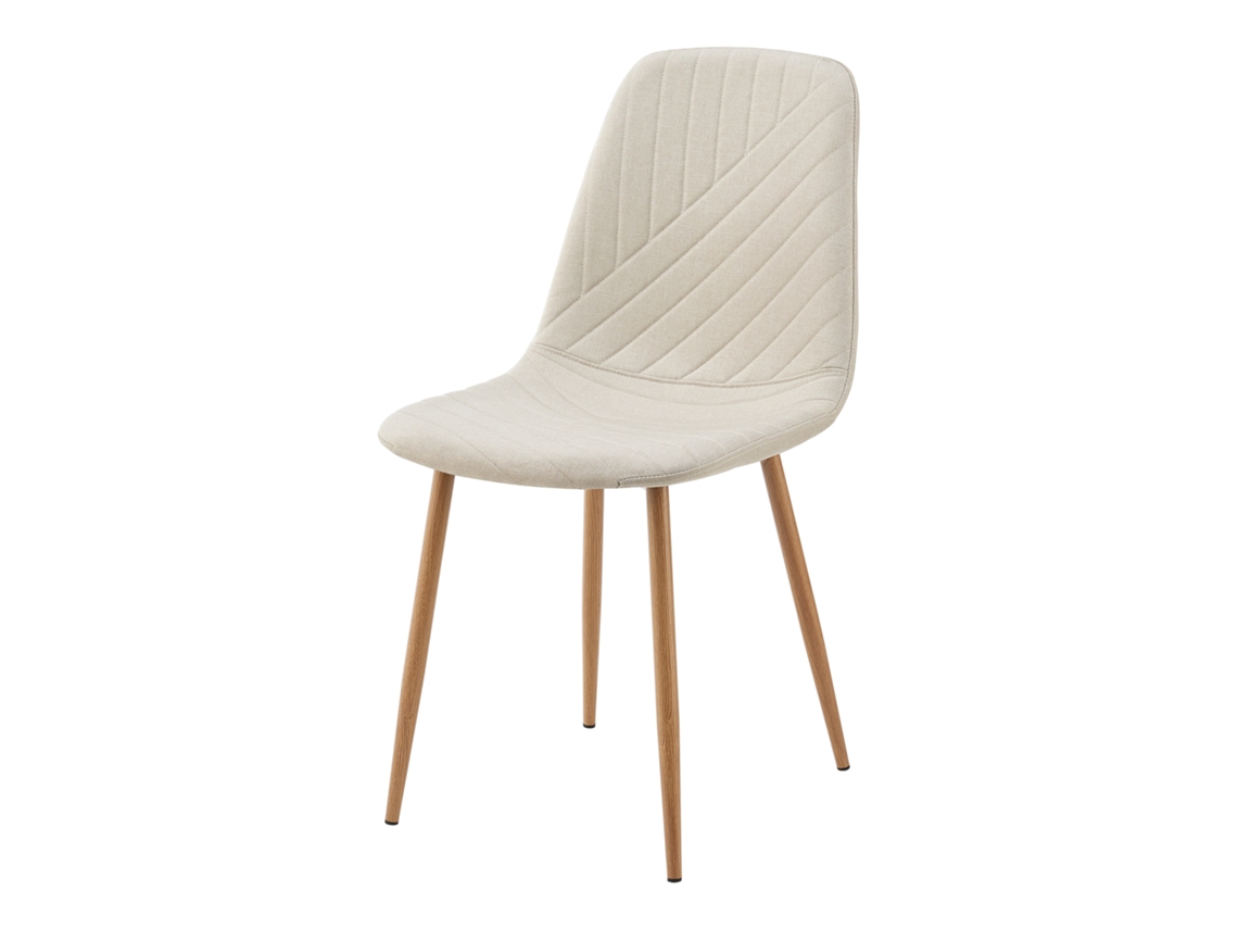 Juego de 4 sillas de comedor Köfering textil/acero 88x44x55cm - Beige [EN.CASA]