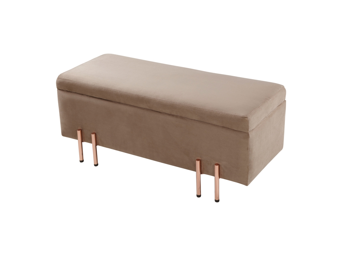 Banco Con Almacenaje Dals 100x40x42 Cm Terciopelo - Marrón [EN.CASA]