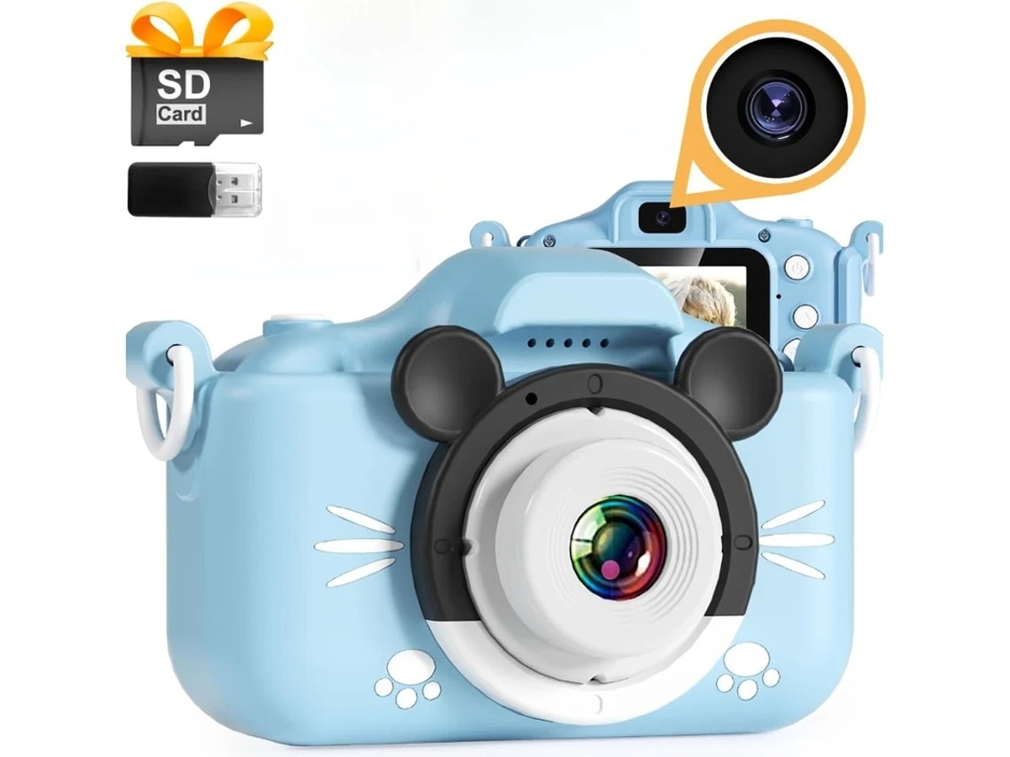Cámara portátil HD para niños Yizhood con cámara dual para tomar fotos y grabar videos (32 g, azul)