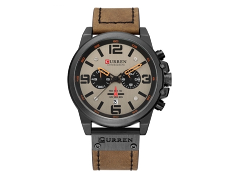 VEANXIN Relojes para Hombre Reloj Despertador LED Deportivo Impermeable Reloj de Pulsera -Marrón