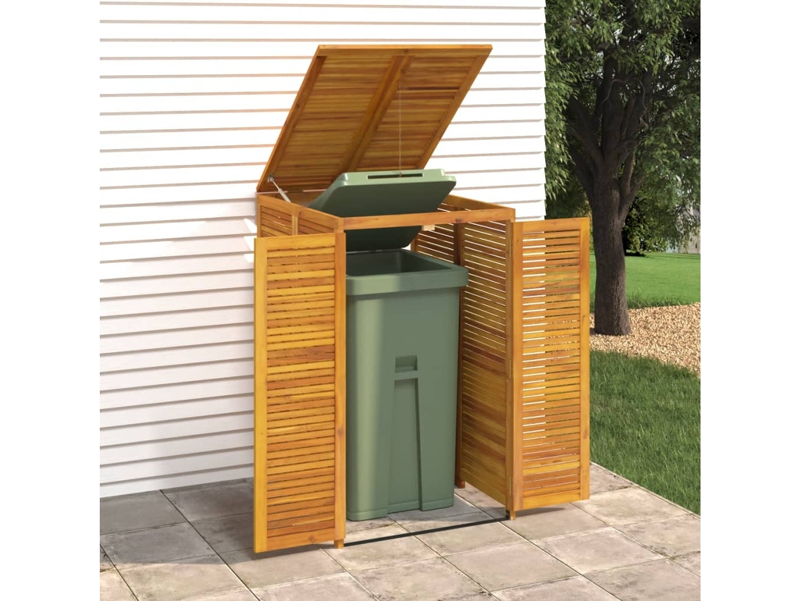 Refugio individual para cubo de basura, 70 x 89 x 117 cm, acacia maciza, DKD HOME DECOR