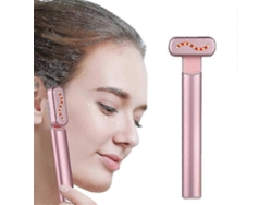 Dispositivo de belleza recargable por USB con luz roja para terapia de masaje ocular y calor por microcorriente.