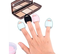 5 Borlas De Polvos De Dedo Con Mango, Esponja Para Difuminar Maquillaje, Mini Borla De Polvos Ultrasuave