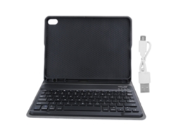 Funda con teclado para tableta (extraíble, con ranura para lápiz)