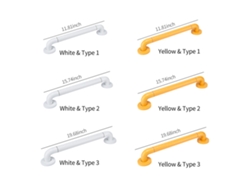 Barra de apoyo para baño de acero inoxidable de 16 pulgadas con anillo de luz blanco/amarillo opcional